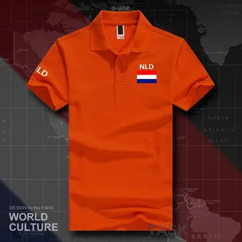 Nīderlande nīderlandes polo kreklus vīriešiem ar īsām piedurknēm baltā zīmolu uzdrukāts uz valsts 2019 tauta komandas karogu Nīderlande Holande, NL, NLD