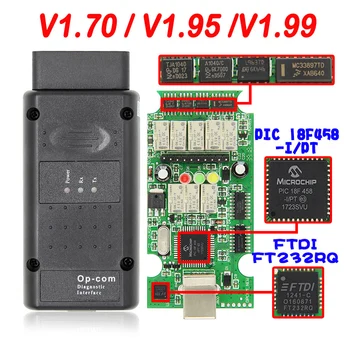 Op Com V1.70 V1.95 V1.99 ar PIC18F458 FTDI Op-com OBD2 Auto Diagnostikas Instruments, lai Opel Automašīnām OPCOM, VAR AUTOBUSU V1.7 Var Būt Flash