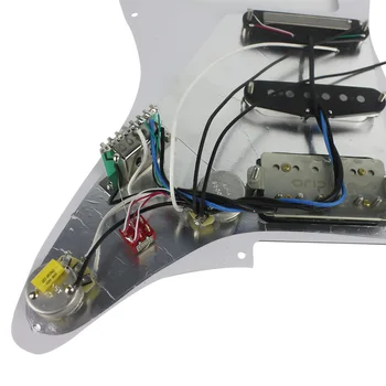 OriPure Piekrauts iepriekš uzstādīti Elektriskā Ģitāra Pickguard Uzstādīt 4Ply Alnico 5 Pickups, Lai FD Stratēģijām Stila Ģitāra,White Pearl