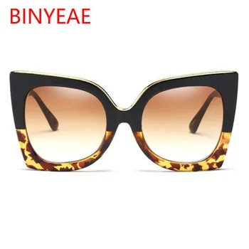Oversizd Laukumā Saulesbrilles Dāmām, Vintage Liels Rāmis, Saules Brilles, Sieviešu Melns Leopards Vintage Sunglass Oculos De Sol