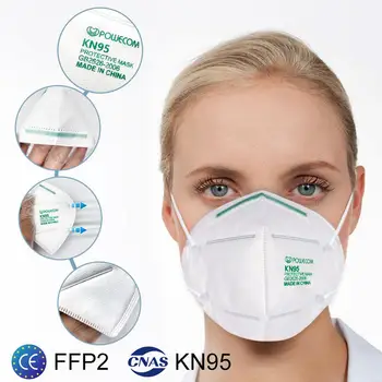 POWECOM KN95 Maska 5 Slāņu Filtrēšanas Elpojošs Maskas, Sejas, Mutes Maska Augstas Efektivitātes Respiratora Aizsardzības KN95 Mutes, Sejas Maska