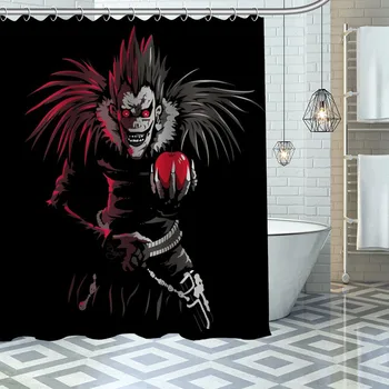 Pasūtījuma Augstas Kvalitātes Death Note Dušas Aizkars Ūdensizturīgs Vannas Istaba Poliestera Auduma Vannas Aizkaru Ar Āķi