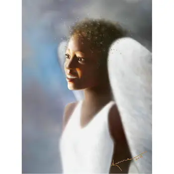 Pilnu Kvadrātveida 5D DIY Dimanta Krāsošana Āfrikas angel girl, Dimanta Izšuvumi Krustdūrienā komplekts,roku darbs Mozaīkas,jaunais gads apdare
