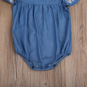 Pudcoco Modes Jaundzimušo Bērnu Gpl lClothes Džinsa auduma Izšūšana Romper Jumpsuit Tērpiem Sunsuit Drēbes 0-2Y