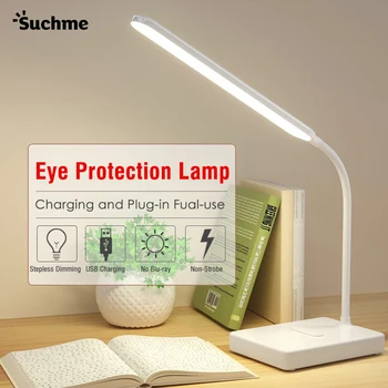 Pārdošanas LED Galda Lampa USB Lādējamu Lasījumā Galda Lampas Spilgtuma Regulēšana Regulējamas Eye-aizsargāt Studiju Galda Laternas