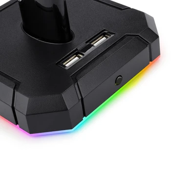RGB Austiņas Stāvēt ar USB Portu un AUX Austiņu Statīva Turētājs, Spēlētājiem, Spēļu DATORU Piederumi Galda