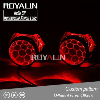 ROYALIN Šūnveida Zilā Bixenon Projektoru Hella 3R G5 H4, D2S Lukturi Objektīva Auto Lukturi Pārbūvēt Lēcas Kodināšanas D1S D2H