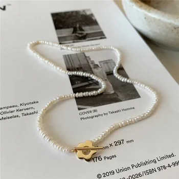 RUIYI Nekustamā 925 Tīra Sudraba Saldūdens Pērļu Ziedu sānslīdi kaklasaite Sievietes Luksusa Smalkas Rotaslietas Romantisku Dāvanu Sudraba Kaklarota Nišas