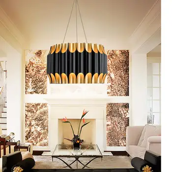 Radošā Luksusa Alumīnija Caurule melna+zelta LED Pendant gaismas lampas Karājas lampas Ēdamistaba, Dzīvojamā istaba, guļamistaba, viesnīca, kafejnīca, foajē