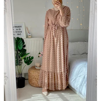 Ramadam Musulmaņu Modes Abaya Kleita Sievietēm Dubaija Turcija Šifona Bumbu Islāma Apģērbs Sieviešu Puses Maxi Kleita, Hijab Vestido Drēbes