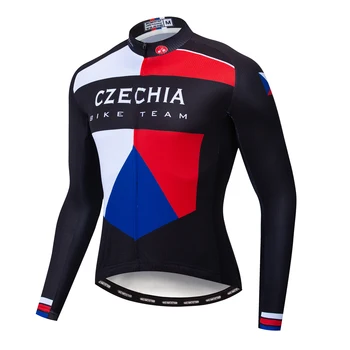Riteņbraukšana Svīteri vīriešiem čehija MTB Velosipēds Svīteri ceļu, velosipēdu Apģērbs, sporta apģērbu maillot Sacīkšu topi, krekli ar garām piedurknēm