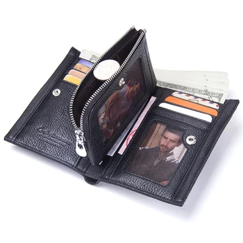 SAZINIETIES ar vīriešu īstas ādas maks ar monētu kabatā naudas maku vīriešiem carteira masculina kartes turētāju vīriešu mazo maku cuzdan
