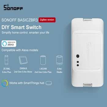 SONOFF BASICZBR3 DIY Smart Zigbee Gaismas Slēdzi MINI Laika Releju Modulis Bezvadu Tālvadības Slēdzi Darbojas Ar Alexa SmartThings Centrmezglu