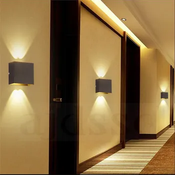 Sienas apgaismojuma LED Alumīnija Virsmas montēta 6W lampada dzelzceļa projekta Laukumā sienas lampas, gultas istabā, guļamistabā sienas lampas māksla