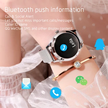 Sieviešu Fitnesa Rokassprādze sirdsdarbība Pedometrs un Bluetooth Smart Skatīties IP68 Ūdensnecaurlaidīga Zvanu Atgādinājumu Miega Monitors Smartband IOS