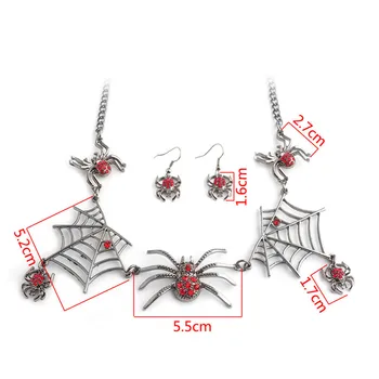 Sieviešu Rotaslietu Komplekts Radošo Spider Web Īsa Kaklarota Spider Auskaru Komplekts Halloween Juvelierizstrādājumi Fancy Dress Kostīmi Piederumi