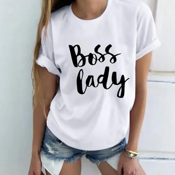 Sieviešu T Harajuku Topi Boss Vēstuli Izdrukāt Dāma T Krekls Smieklīgi Vogue T-krekls Atpūtas Modes Estētisko Tshirt Sieviešu T-Krekls