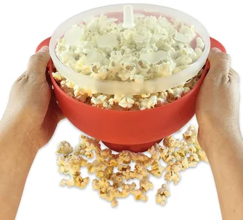 Silikona Mikroviļņu Popkorna Bļoda Locīšanas Popcorn Maker Kausa Popcorn Maker Konteineru Contenedores de palomitas de maiz silicona