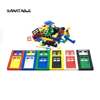 Smartable 6pcs Windows & 6pcs Durvis, celtniecības Bloki daļas DIY māja Rotaļlietas, Visu Marku Saderīgu pilsētas Rotaļu jauktu krāsu 12pcs/daudz