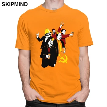 Smieklīgi Komunistiskās Partijas T-krekls Vīriešu Kokvilnas krievijas Padomju PSRS CCCP T Krekls Markss Ļeņins, Staļins, Mao Kastro Sociālisms t-veida Topi