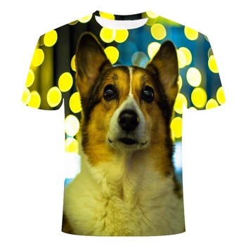 Smieklīgi Kucēns Gudrs Suns 3D Iespiests Cilvēks, Sieviete, T-Krekls Unisex Modes Gadījuma Īsām Piedurknēm Iela Jautri Valkāt T-Krekls