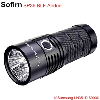 Sofirn SP36 BLF Anduril 4*Samsung LH351D 5650lm Spēcīgu LED Zibspuldzi, USB Uzlādējams 18650 Lāpu 5000K Augstas 90 CRI