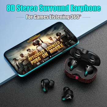 Spēle bezvadu bluetooth austiņas 8D stereo surround austiņas listenning 360 spēļu HD Zvanu HIFI austiņas IOS Android