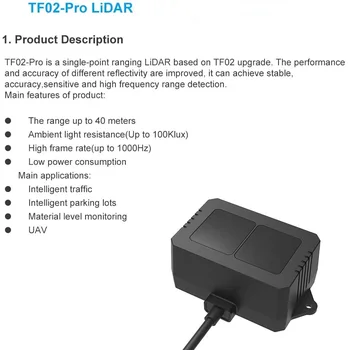 TF02 Pro TOF Lidar Range Finder Sensora Modulis 40m LED Rangefinder Vienā Punktā, Sākot Lāzera Detektoru UART RS485 I2C IP65