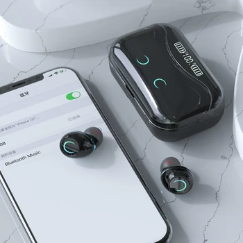 TWS Bluetooth 5.1 Austiņas 9D HIFI Stereo Bezvadu Austiņas LED Displejs Ūdensizturīgs Sporta Austiņas un Earbuds 1200mAh Uzlādes Kaste