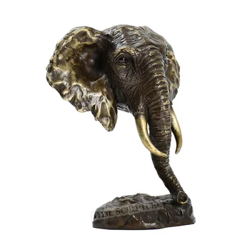 Taju Ziloņu Galvas Bronzas Statuja Dzīvnieku Krūtis Skulptūru Mūsdienu Savvaļas Dzīvnieku Statuetes Mākslas Mājas Dekoru Mazo