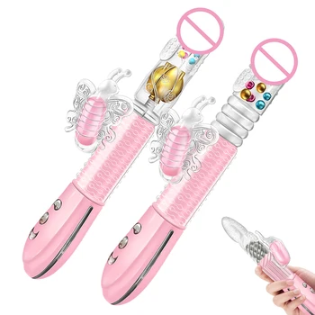 Trušu Vibrators Teleskopiskie G Spot Stimulēt Klitora Vibrēt Clit Sūkāt G-Spot Dildo Tauriņš Seksa Rotaļlieta Sievietēm Pieaugušo zāles