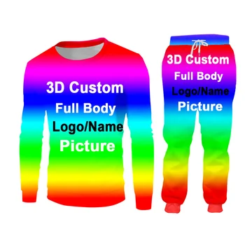 UJWI 3D Custom Print Vīrieši/Sievietes, divas gabals, kas Puse Absolvēšanas Piemiņas Pāris Tracksuit Sweatsuit sporta Krekls Hoodies sporta
