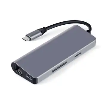 USB C Klēpjdatora dokstacija, USB 3.0, HDMI RJ45 Gigabit PD Fealushon par MacBook Samsung Galaxy S9 /S8 / S8+C Tipa Doka stacijas
