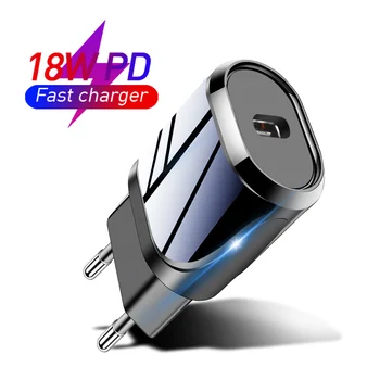 USB-C Lādētājs 18W PD Ātri Uzlādēt 3.0 PD3.0 iPhone11 Samsung, Huawei C Tipa Ātrās Uzlādes USB C Lādētājs Mobilo Telefonu Lādētājs