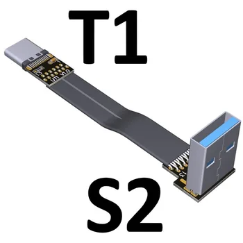 Uz augšu/uz Leju Leņķis USB 3.0 Tipa Vīrietis, lai USB3.1 Tips-C Vīriešu USB Datu Sinhronizācijas & Uzlādes Kabelis c tipa Vadu Savienotāja adapteri standarta jo FPV Dzīvoklis