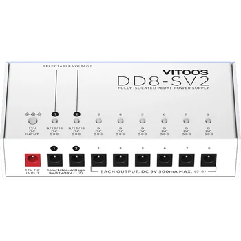 VITOOS DD8-SV2 ISO8 uzlabot efektu pedāļu barošanas pilnībā izolēta pulsāciju Filtrs Trokšņu samazinājumu, Augstu Jaudas Digitālās effector