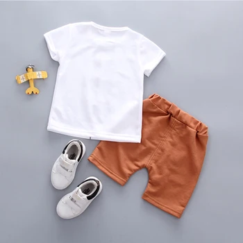 VIŅŠ Sveiki Baudīt Zēnu Apģērbu Komplekti Ķīniešu Stila Kokvilnas T-Krekls+Print Šorti Uzvalki Toddler Bērnu Apģērbu Modes Jauns dizains