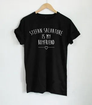 Vampire Diaries T-krekls Stefans Salvatore Krekls Stefans Salvatore ir mans Draugs Burtiem Drukāt, Sieviešu T-krekli Gadījuma Pāris Krekls