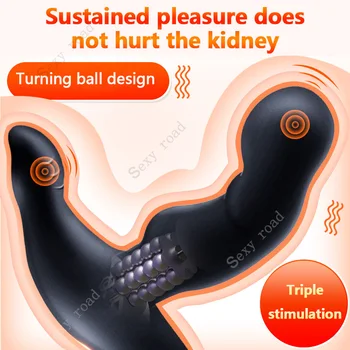 Vibrējošais prostatas massager vīrieša anālo atveri plug ūdensizturīgs spēcīgu mehānisko docking tūpļa silikona rotaļlietas anālā rotaļlieta geju seksa rotaļlietas vīriešiem
