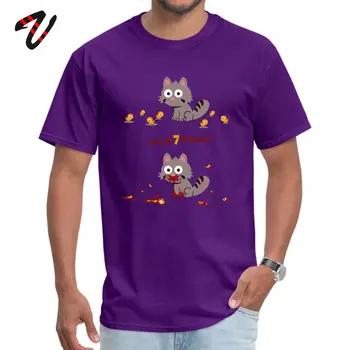 Vietas 7 Atšķirības, T-kreklu Kaķis Tshirt Iespiesti Vīriešu Lakrosa Smieklīgi Karikatūra Putnu Topi Komiksi Apģērbu Vienkāršu Vasaras Streetwear Kokvilnas