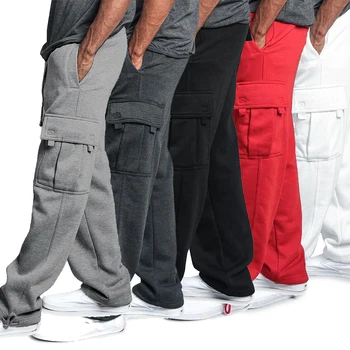 Vīriešiem Zaudēt Joggers Tīrtoņa Krāsas Bikses Gadījuma Bikses Modes Sporta Bikses Plus Lieluma Mens Hip Hop Apģērbi