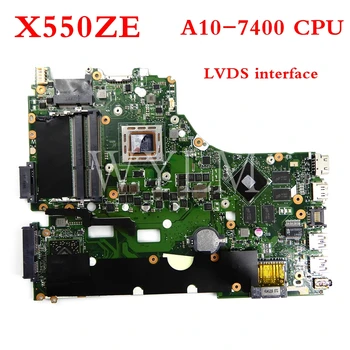 X550ZE mātesplati A10-7400CPU LVDS interfeiss PM mainboard Par ASUS X550ZA X550Z VM590Z K550Z X555Z Klēpjdators mātesplatē Pārbaudīta