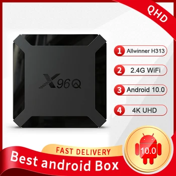 X96Q TV KASTĒ Android 10.0 2020. Gadam Allwinner H313 Četrkodolu Full HD 1G8G 2.4 G WIFI 16GB un 2 gb 4K Media Player Android Set-Top Box X96 Q
