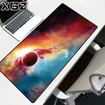 XGZ Zvaigžņotām Debesīm Mēness Modelis Spēļu Pele Spilventiņu Bezvadu Lādēšanas Peles Paliktņa Datoru, Notebook Galda Paklājiņš, peles paliktnis