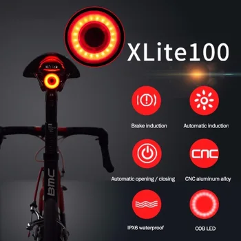 XLITE100 Velo Lukturīti Velosipēds Aizmugures Gaismas Auto Start/Stop Bremžu Uzrādi IPx6 Ūdensdrošs LED Uzlādes Riteņbraukšana Taillight 2019