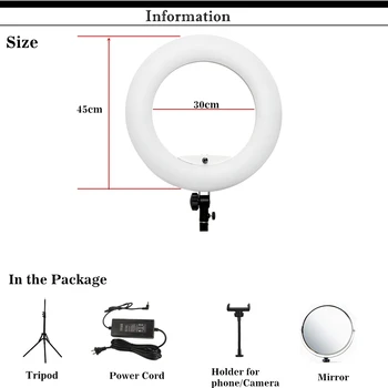 Yidoblo Black FD-480II LED Gaismas Gredzenu Komplekts Bi-color 96w Selfie Gaisma Video Gredzenu Gaismas Lampa ar Gaismas Statīvu Soma Led Grims Tiesības
