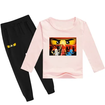 Z&Y Rīcības Celtniecības Bloki Legoes T Krekls, Bikses 2pcs Set Bērniem Tracksuit Ninjagoes Puiku Drēbes Uzstādīt Toddler Meiteņu Tērpiem