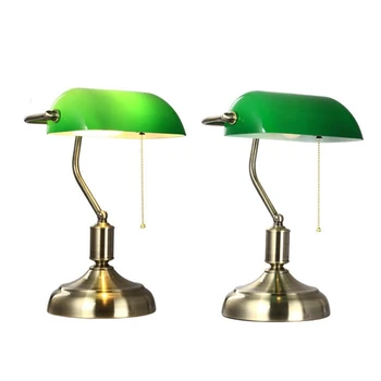 Zaļā GlassBankers Spilgtas Lampas Vāciņu Baņķieri Luktura Stikls Ēnā Lietās Nomaiņa abažūrs