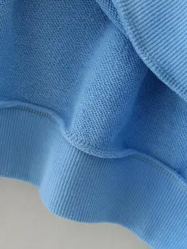 Zevity Jaunas Sievietes vienkārši tīrtoņa krāsu laternu piedurknēm ikdienas krekli sieviešu pamata o nec trikotāžas hoodies šiks džemperis topi S318