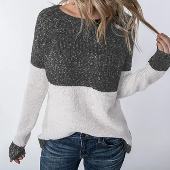 Ziemas Drēbes, Džemperis Sieviešu Džemperi Modes 2020. Gadam, Sievietēm, Streetwear Krāsu Bloku Harajuku Kašmira Trikotāžas Džemperis